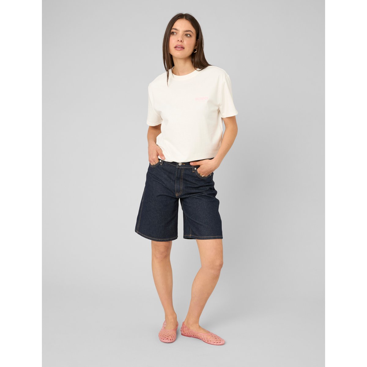 T-shirt imprimé devant / dos blanc écru, BZB