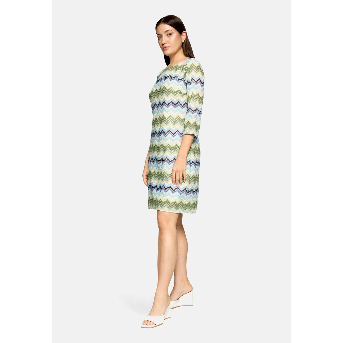 Robe droite à manches 3/4 green/blue, BETTY BARCLAY