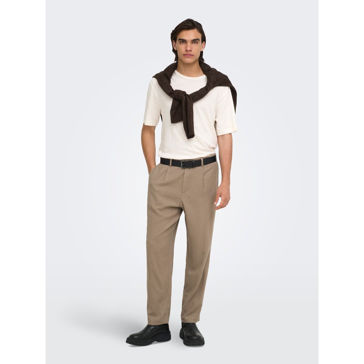 Pull En Maille marron - demitasse 1, ONLY & SONS