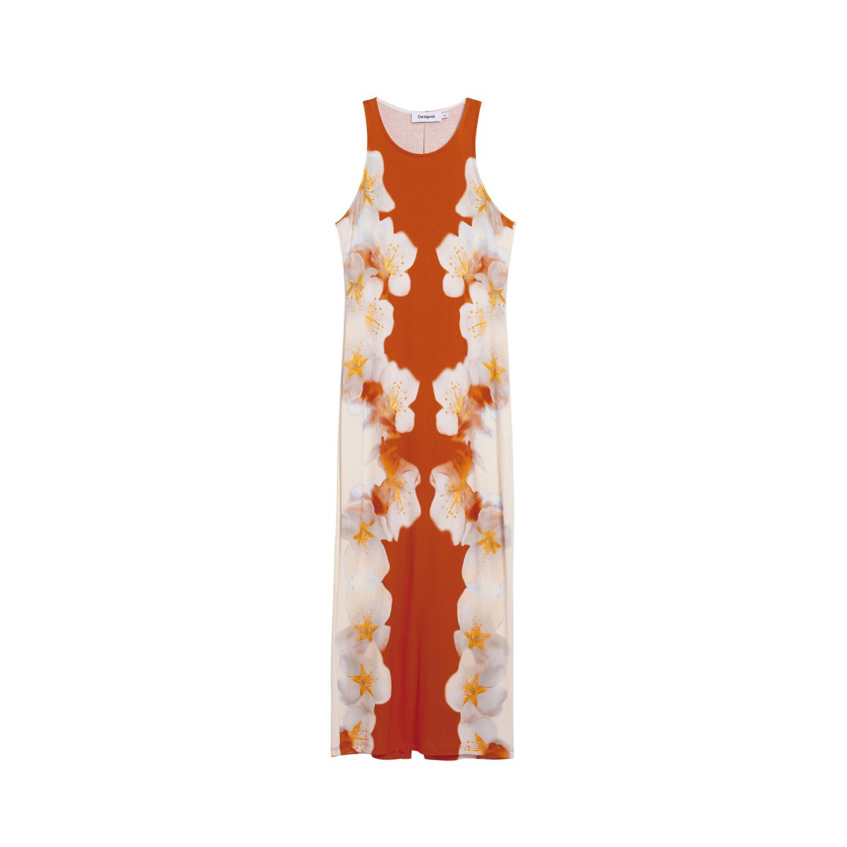 Robe fleurs latérales orange, DESIGUAL