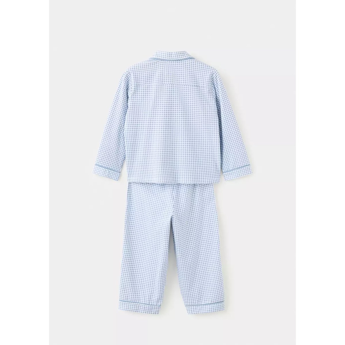 Pyjama complet coton carreaux bleu, MANGO BABY