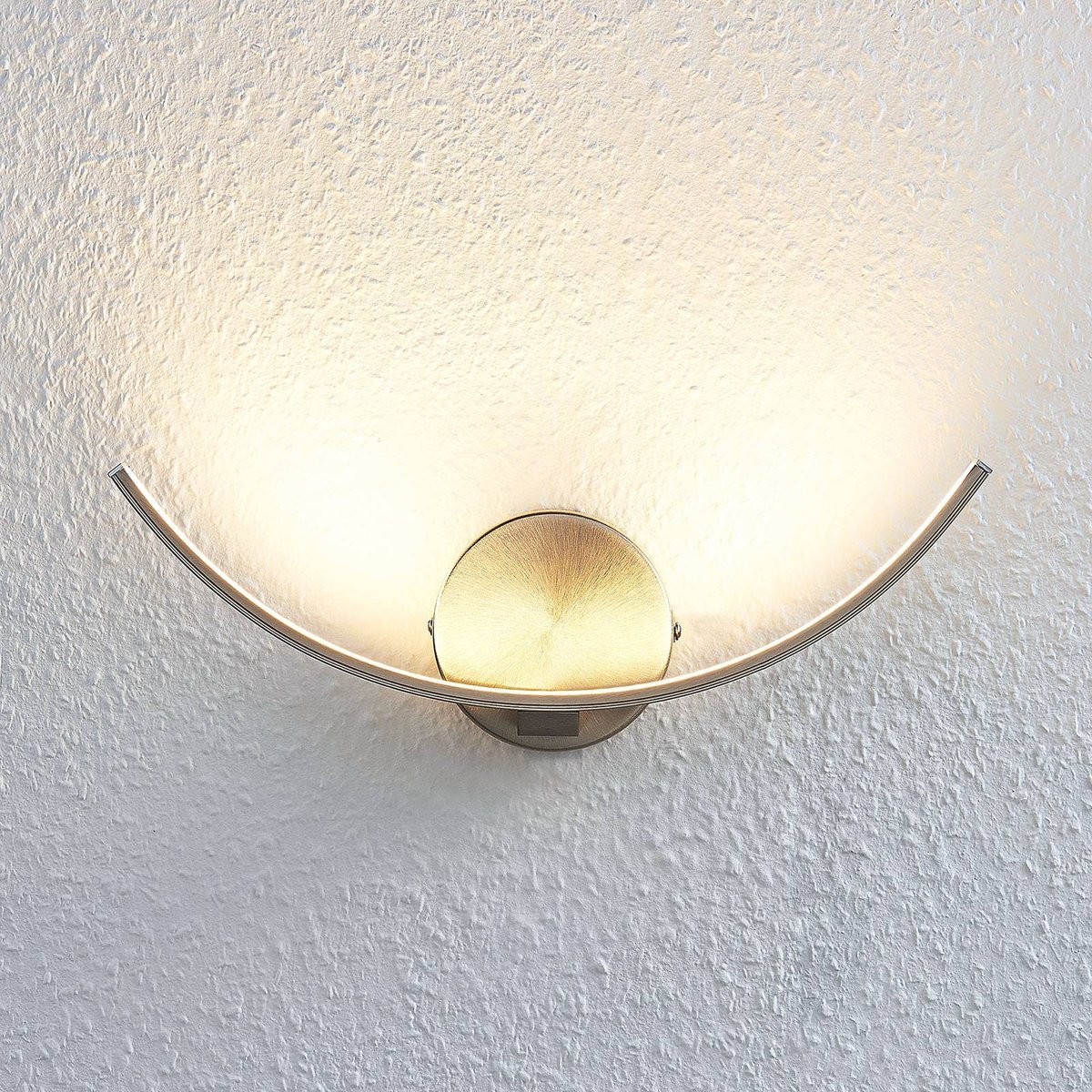 Applique en métal moderneLED, Iven nickel satiné, blanc satiné, LINDBY