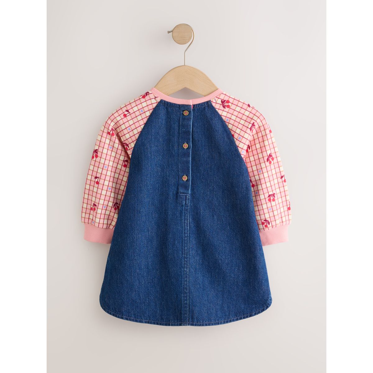 Robe en jean à manches raglan impression cerise, NEXT