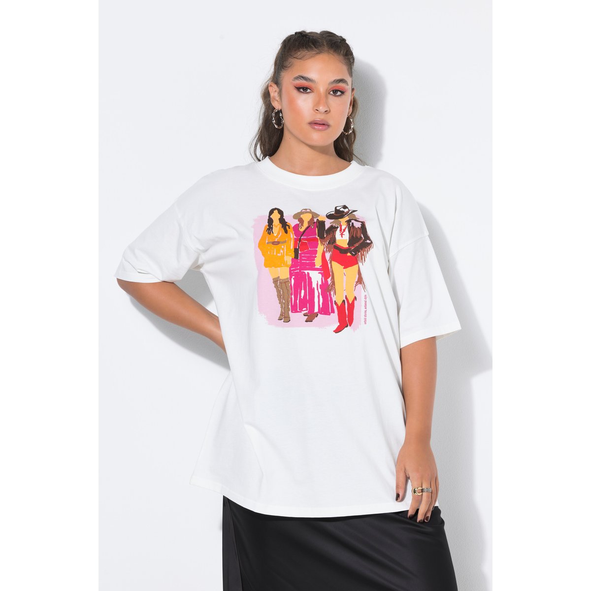 T-shirt oversize, imprimé Lady blanc cassé, STUDIO UNTOLD