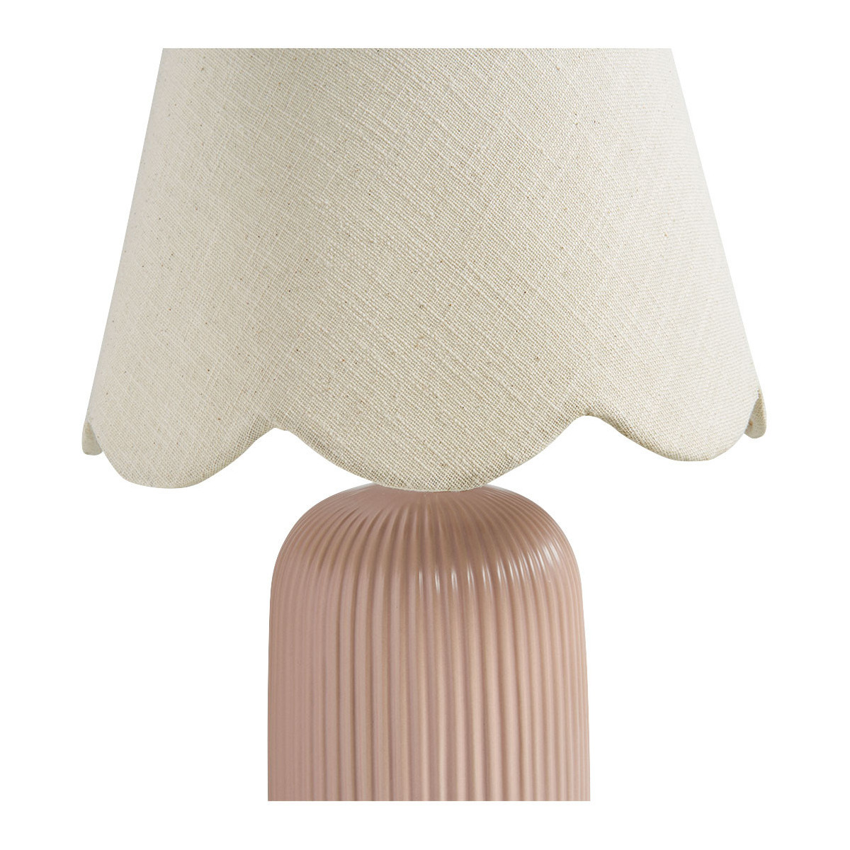 Lampe Sibylle en céramique abat-jour en lin nude, MATHILDE M