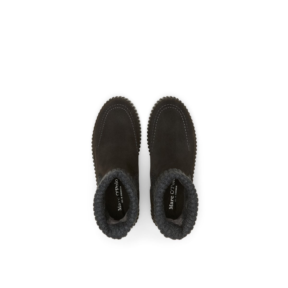 Bottes courtes modèle Bianca avec enveloppe tricotée noir, MARC O'POLO