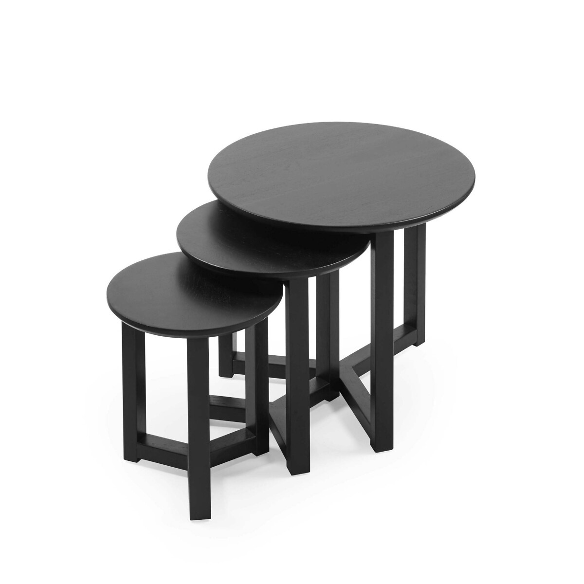 Nyra Oak Nesting Side Tables (Set of 3) black, SO'HOME