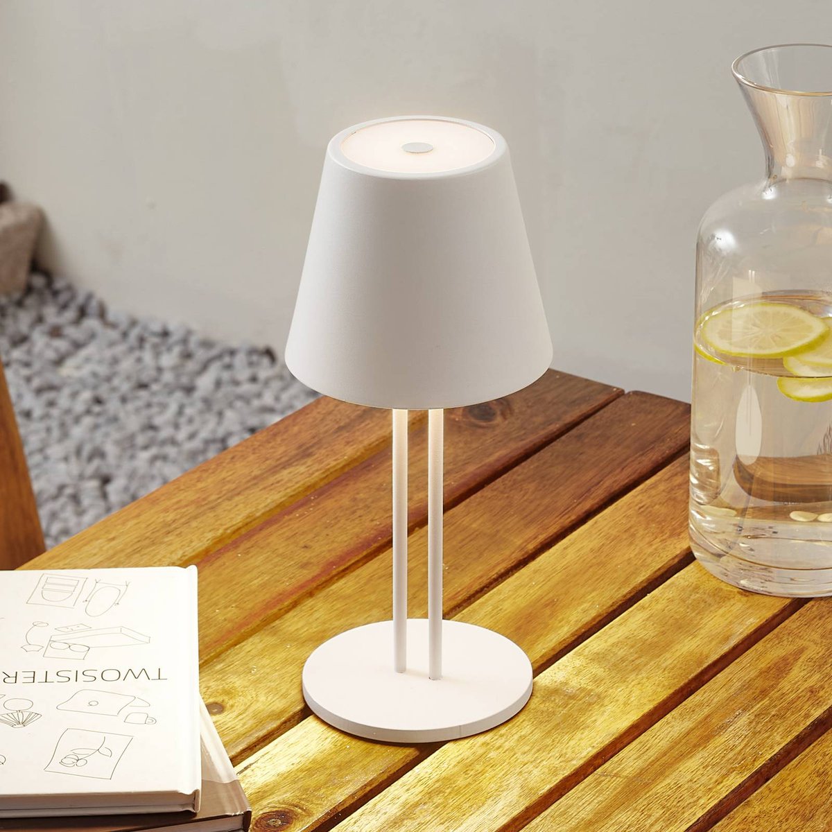 Luminaire de terrasse en métal moderneLED blanc, LINDBY