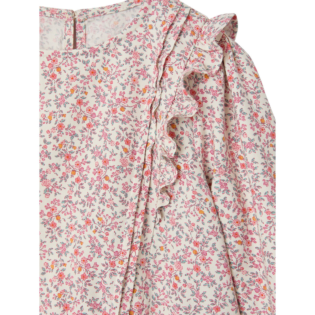 Robe courte manches longues vanille, VERTBAUDET
