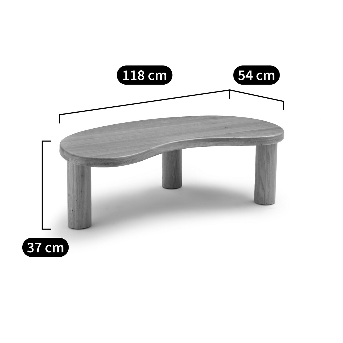 Mesa de centro orgânica, de carvalho maciço, comprimento 118 cm, RODI carvalho, LA REDOUTE INTERIEURS