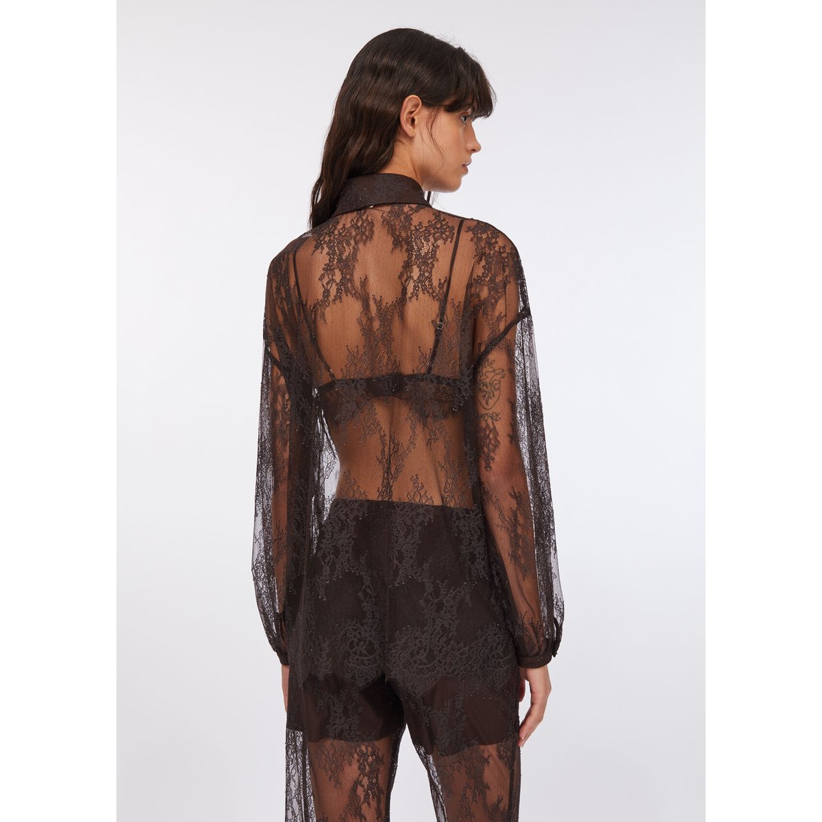 Chemise en dentelle marron foncé, LIU JO