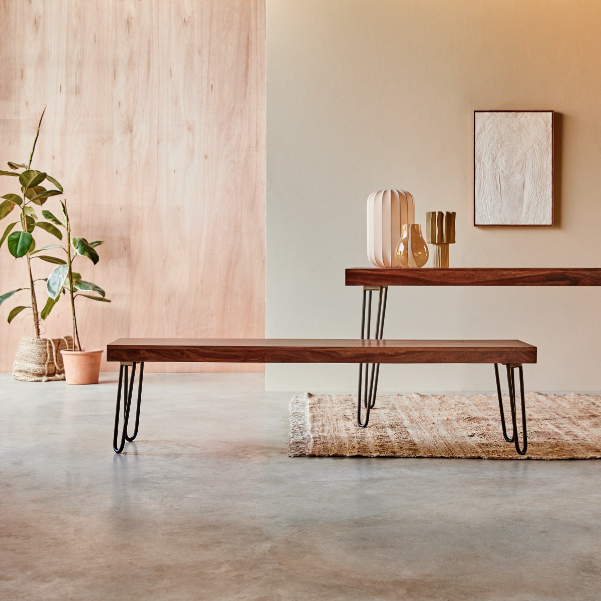 Banc en Palissandre massif, HELGA marron, TIKAMOON