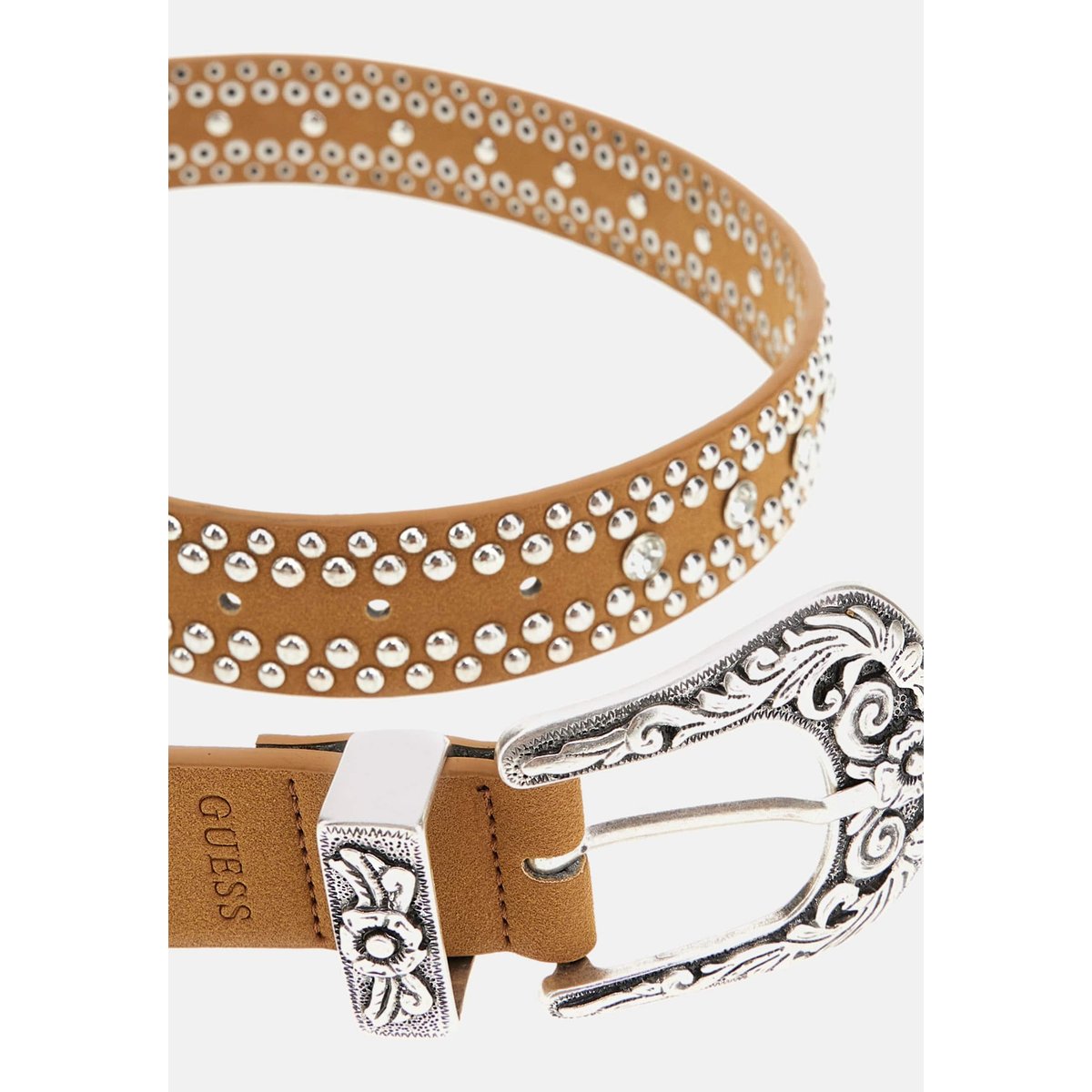 Ceinture Clous Et Strass marron multi, GUESS
