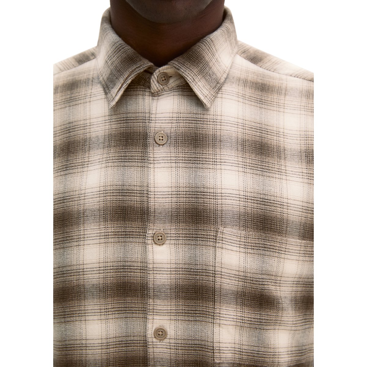 Chemise coupe classique en coton bio et lyocell marron, MARC O'POLO
