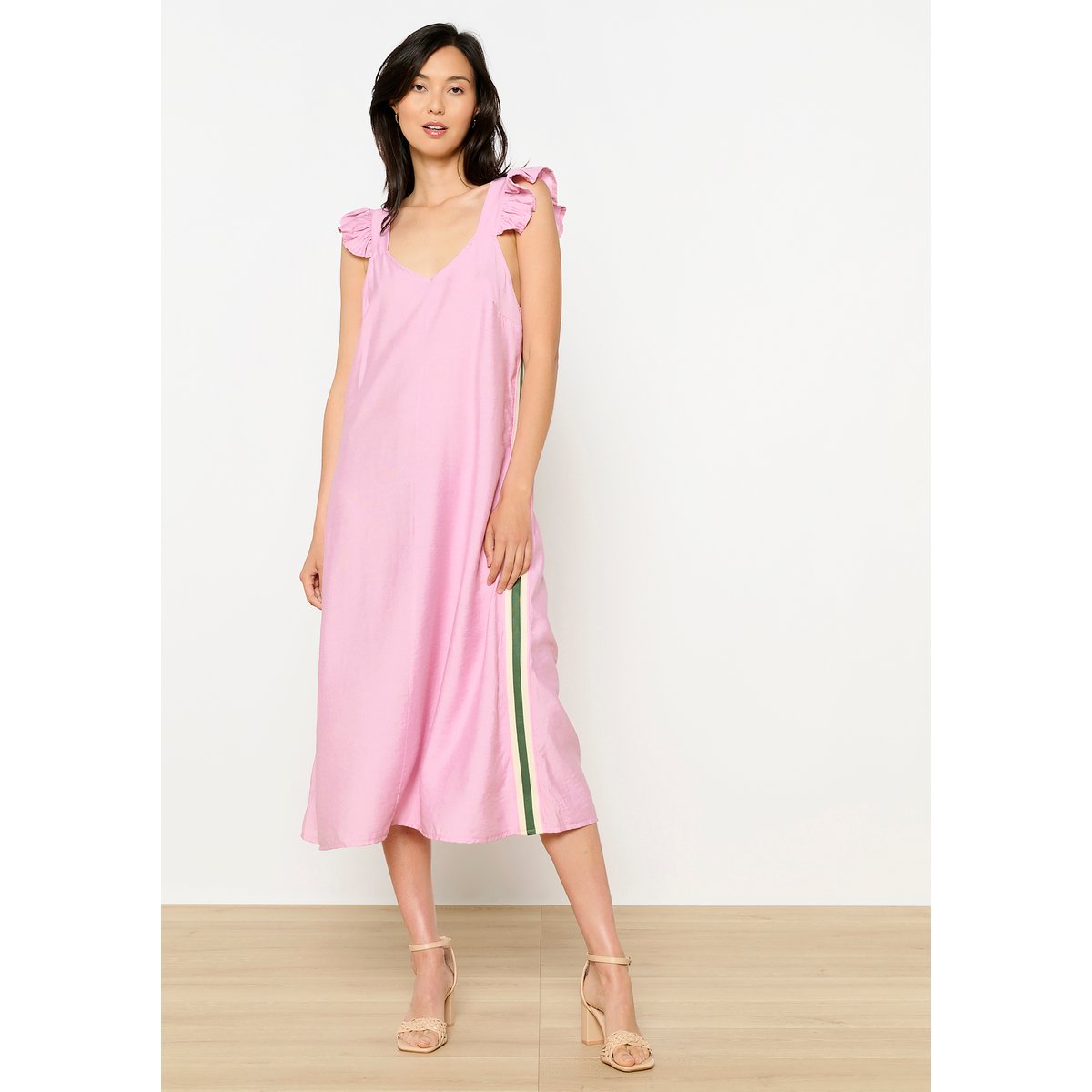 Robe longue à volants lilac bright, LOLALIZA