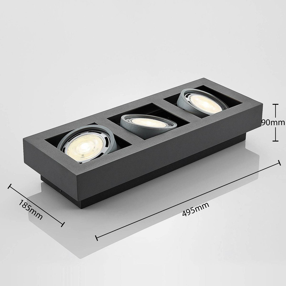 Plafonnier en aluminium moderne, Ronka gris foncé, ARCCHIO