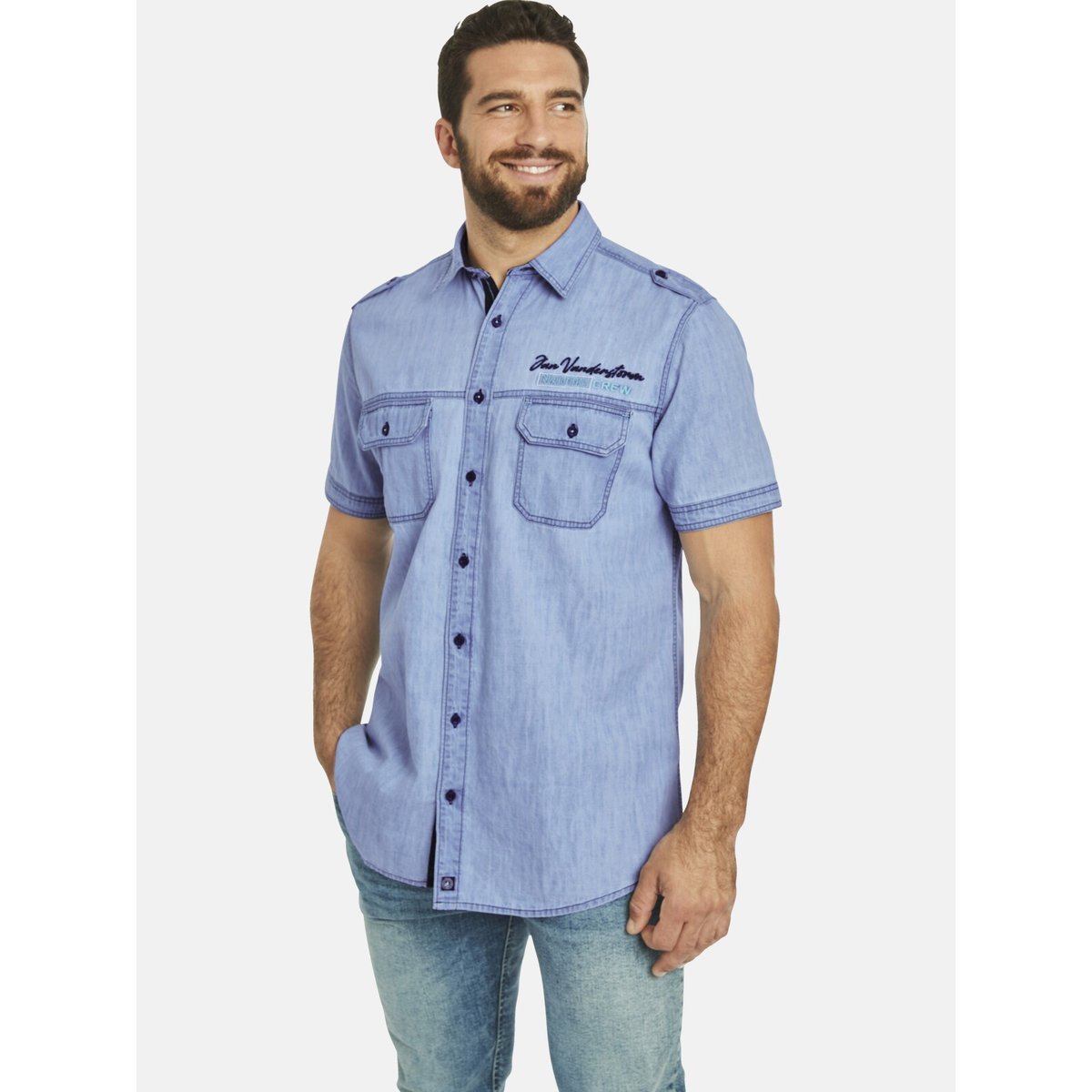Chemise en jean LORENSIUS bleu clair, JAN VANDERSTORM