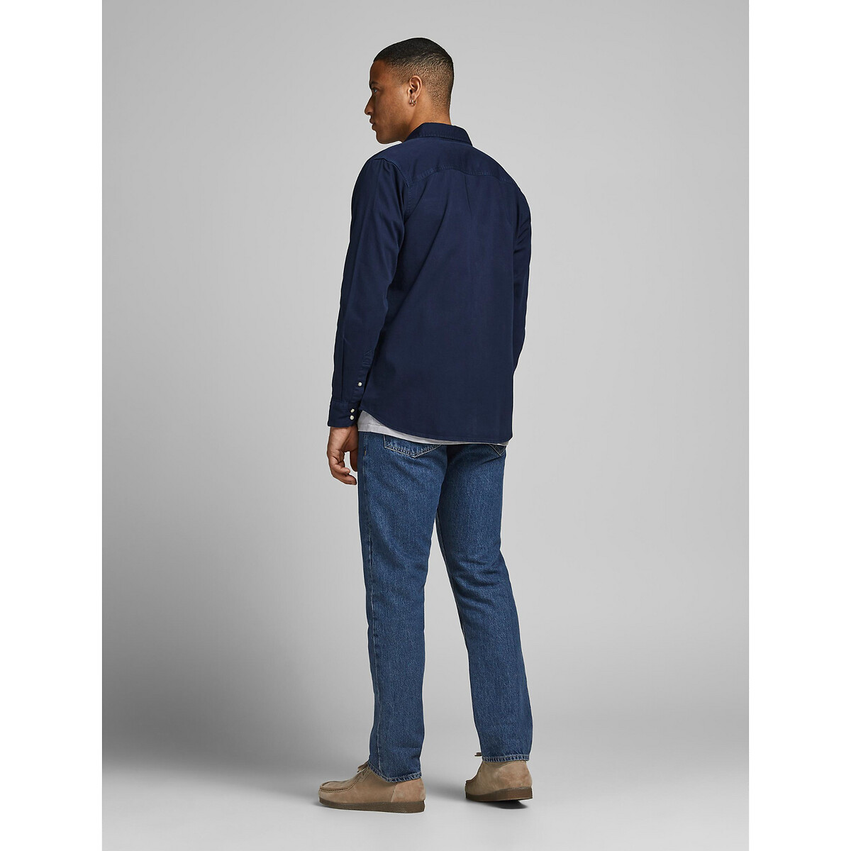 Slim hemd in jeans Jjesheridan marineblauw, JACK & JONES