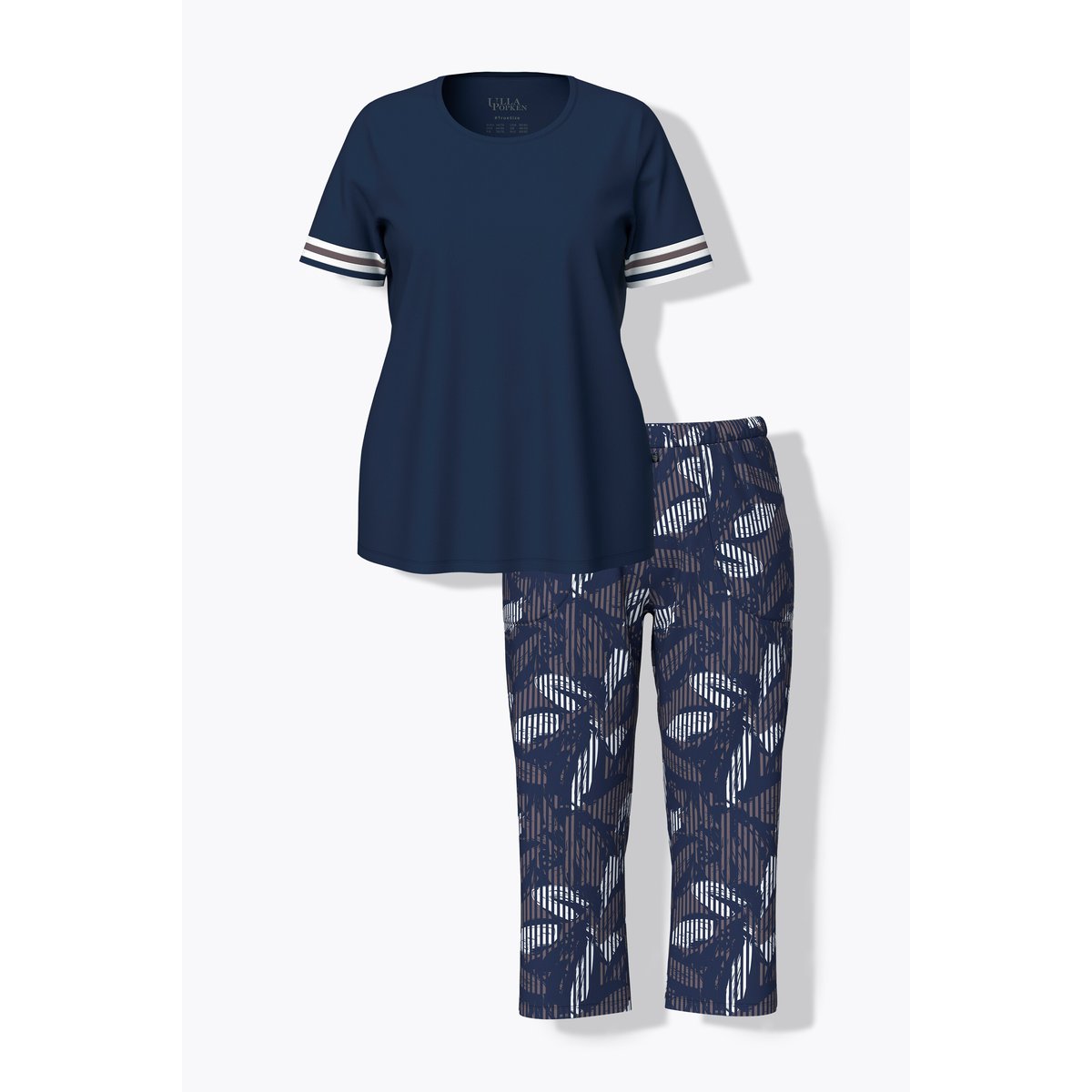 Pyjama, col rond, manches courtes bleu nuit, ULLA POPKEN