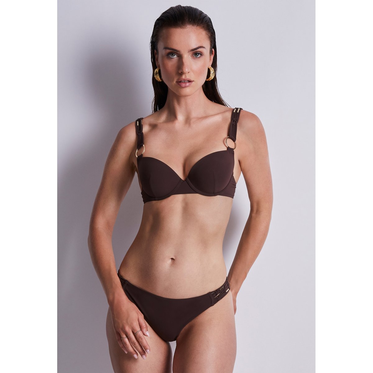 Haut de maillot de bain Push up coques Gipsy Muse marron, AUBADE