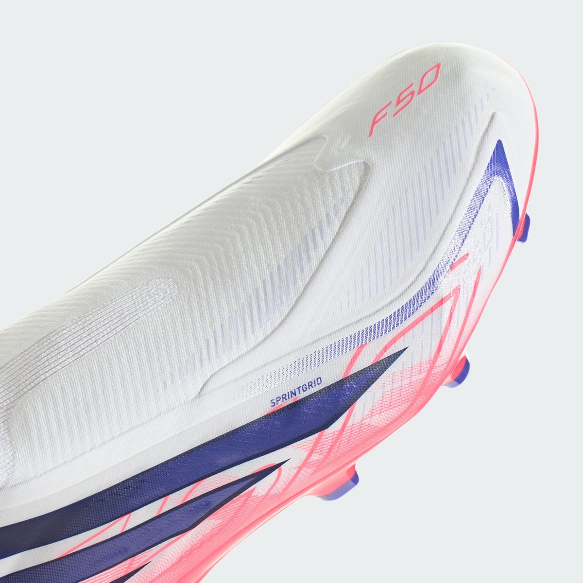 Chaussure De Football Sans Lacets F50 Hyperfast League Terrain Souple cloud white / solar purple / solar turbo, adidas Performance