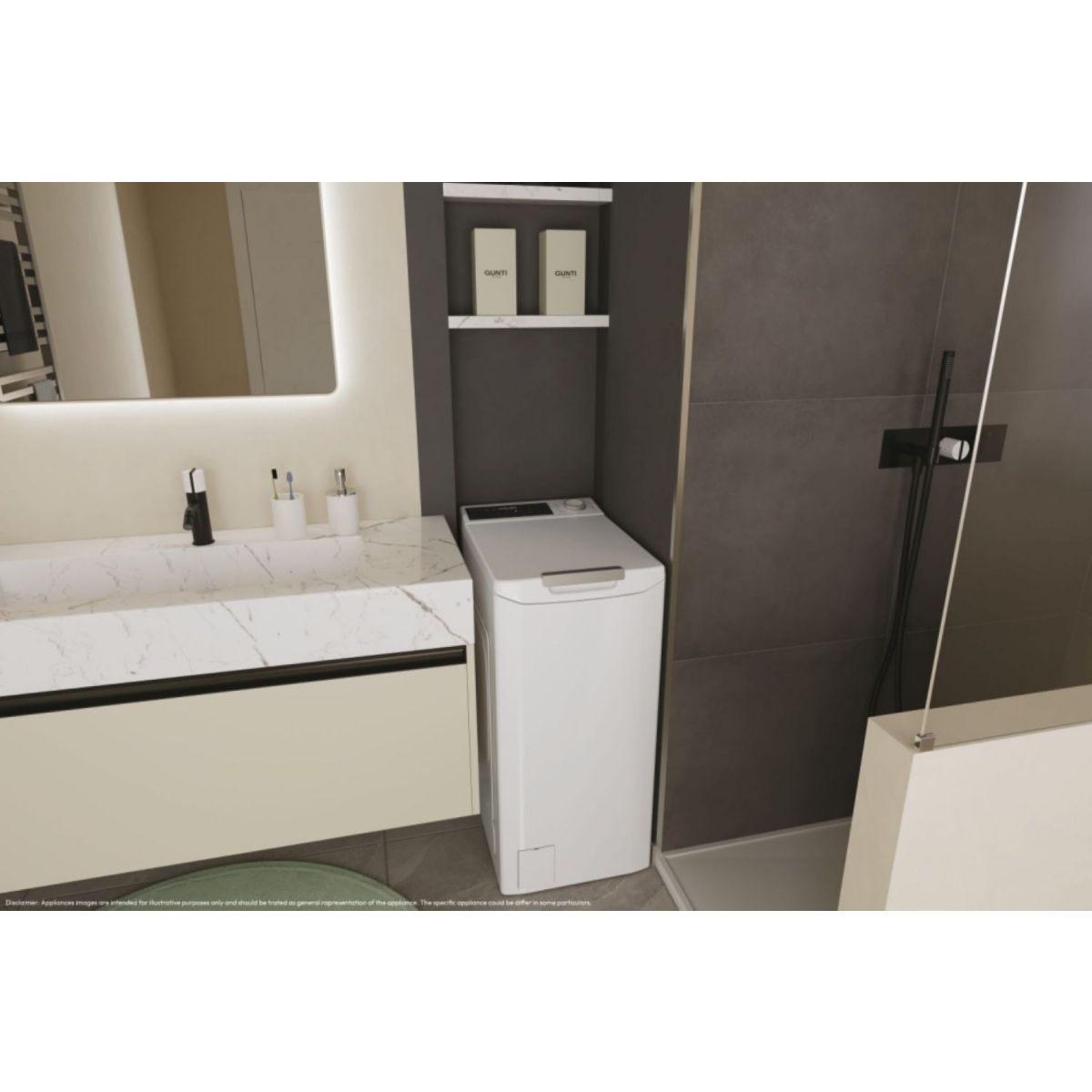 Lave linge top TCA474TM5-S couleur unique, CANDY