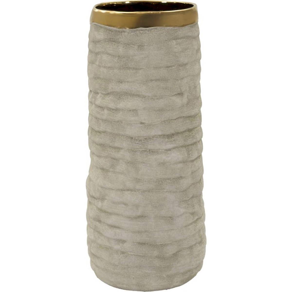 Vase haut en céramique à relief ondulé MODERN gris et or, RECOLLECTION