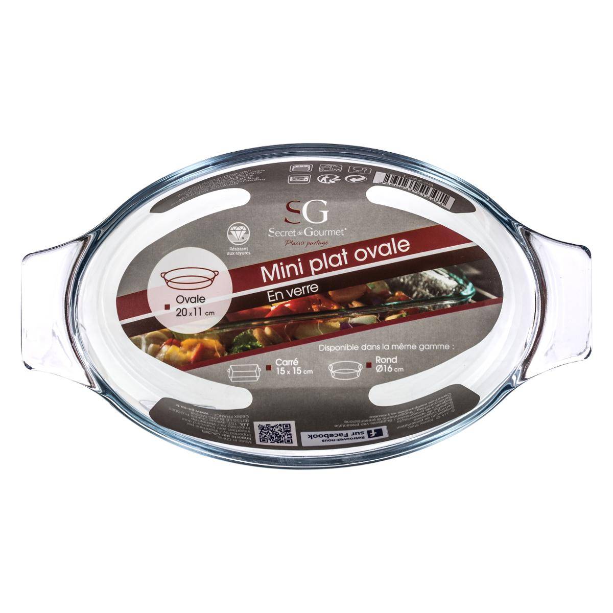 Petits plats ovales Verre ESSENTIELS transparent, 5FIVE SIMPLY SMART