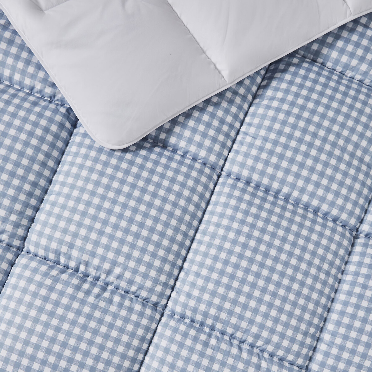 4.5 Tog Gingham Coverless Duvet and Pillowcase Set blue, NIGHT LARK