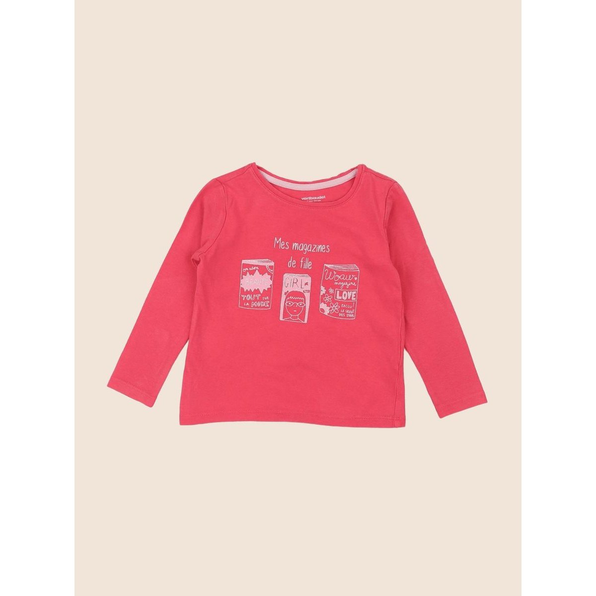 Tee-shirt - Etat satisfaisant rose, VERTBAUDET