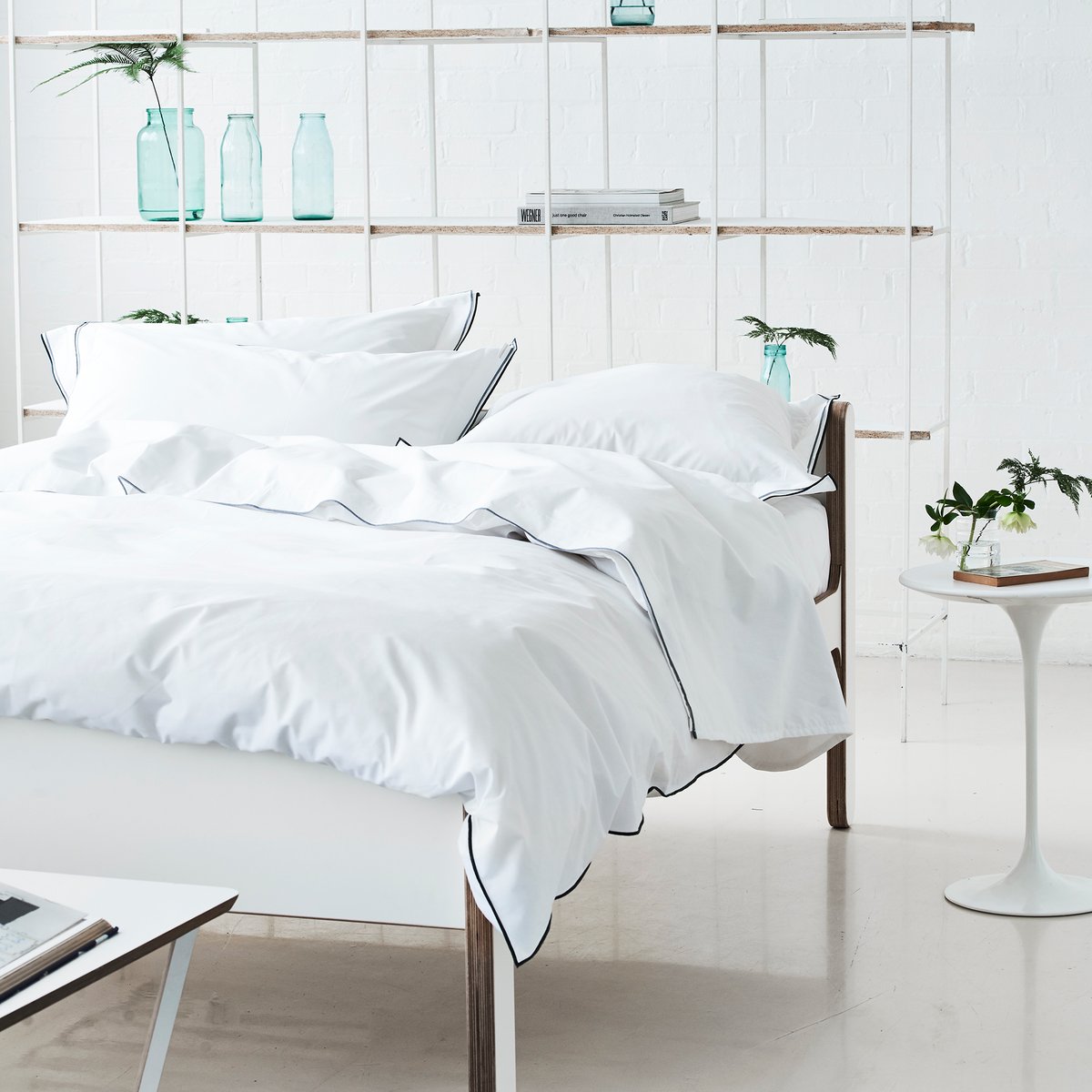 Housse de couette unie en percale de coton, ASTOR graphite, DESIGNERS GUILD