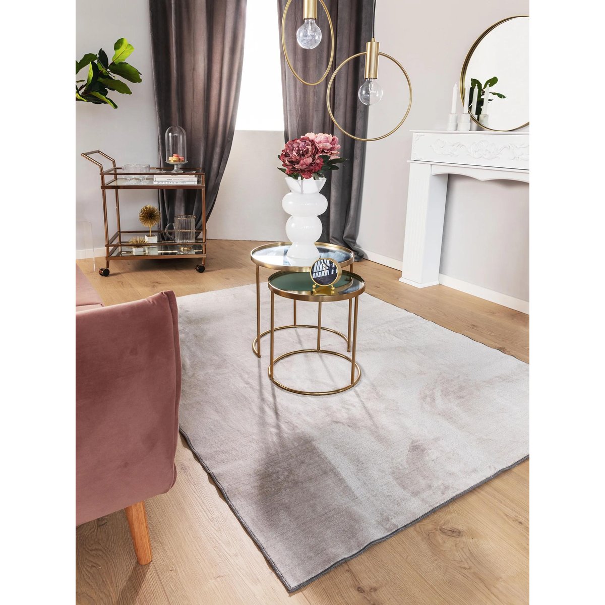 Tapis DAISY gris, BENUTA 