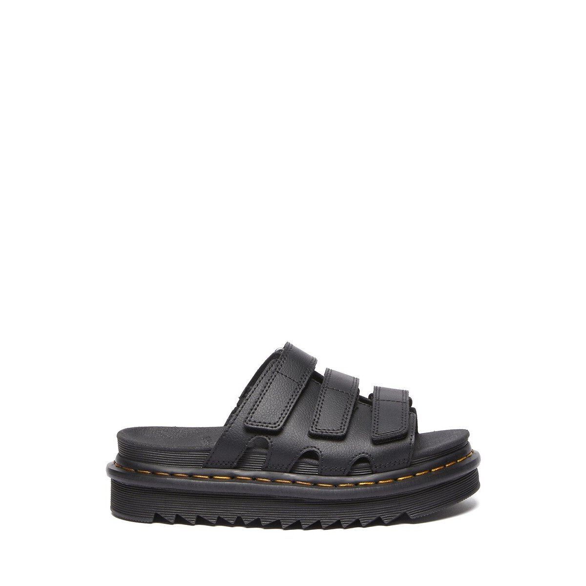 Mules Rain Slide in pelle Athena nero , DR. MARTENS