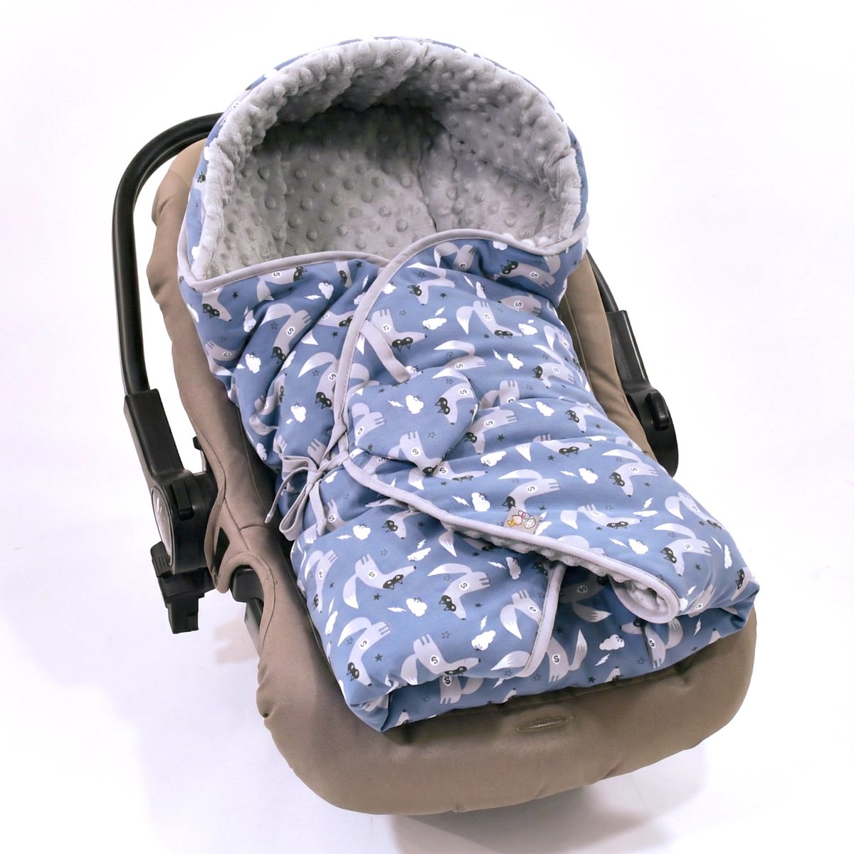 Couverture enveloppante réversible et multi-usage, SUPER LOUP bleu, loup, SEVIRA KIDS