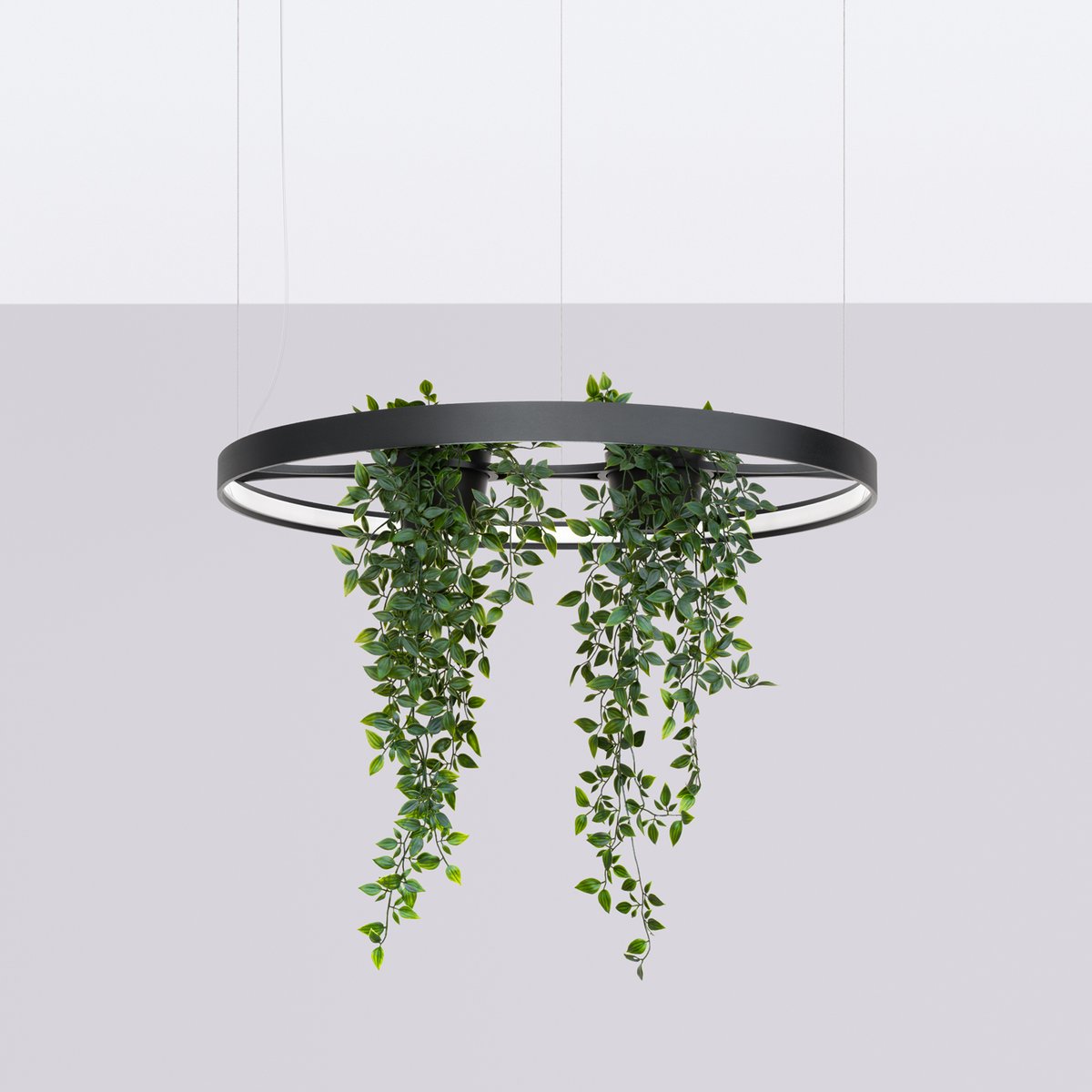 Lustre Aluminium Noir LED 1 Rio Bio noir, EDEN