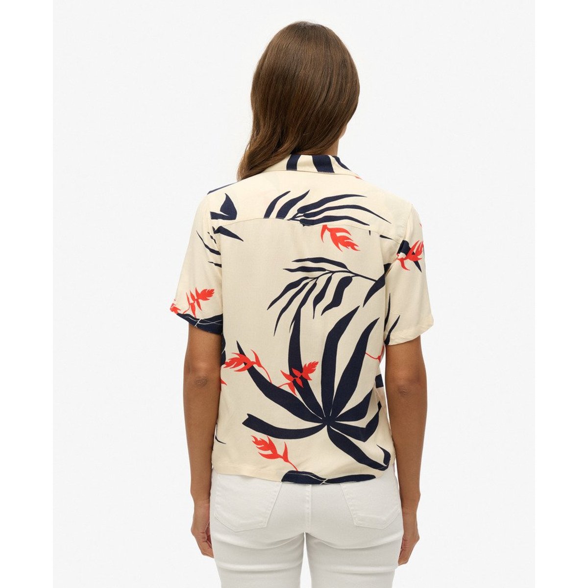 Chemise Beach Resort écru à silhouette jungle, SUPERDRY