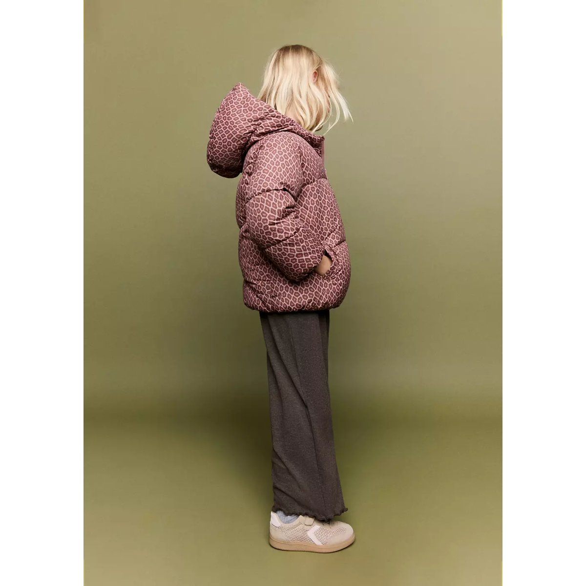 Anorak matelassé imprimé rose, MANGO BABY