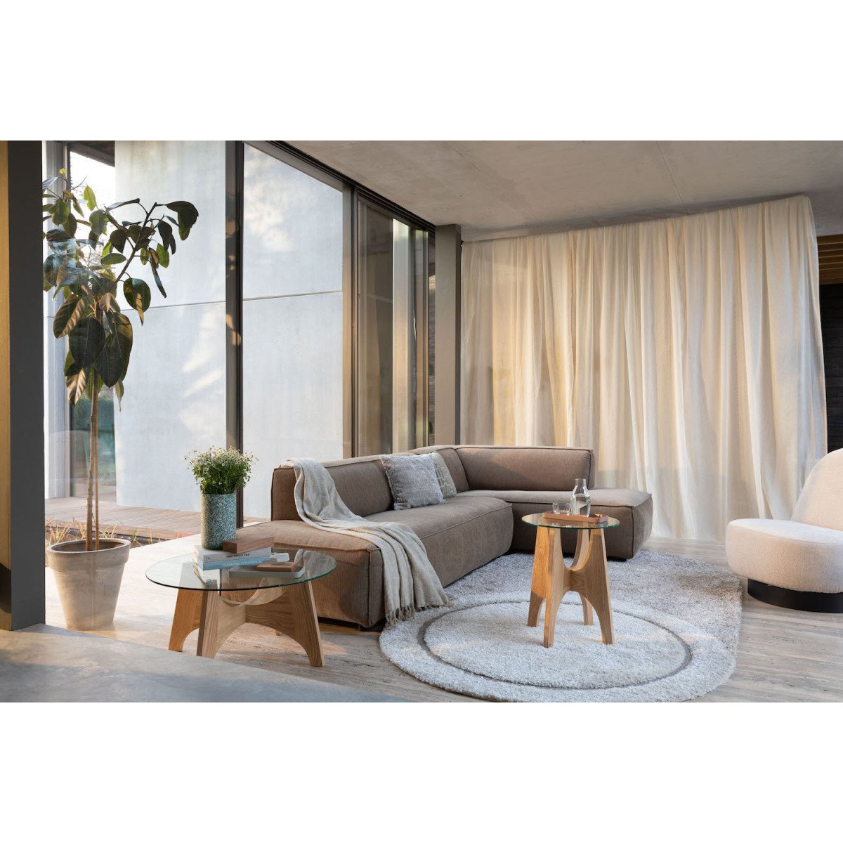 Table d'appoint en bois et verre - KOBE bois, MATHI DESIGN
