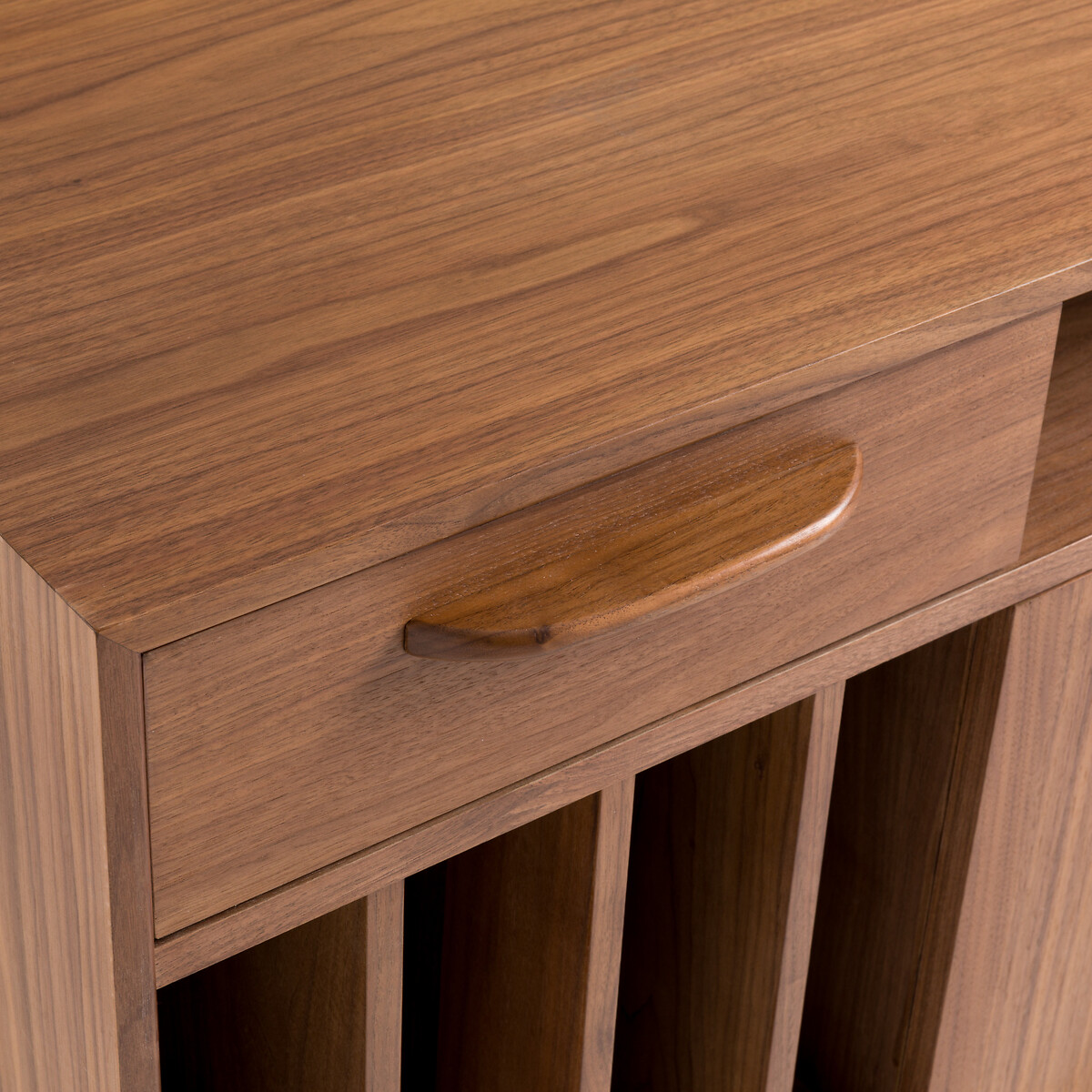 Meuble vinyles noyer, Larsen noyer, LA REDOUTE INTERIEURS
