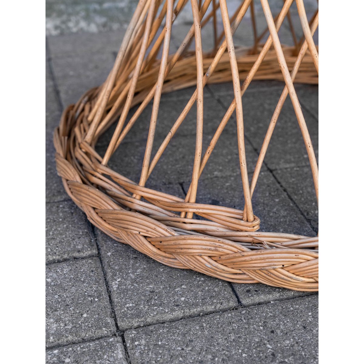 Table d'appoint ronde en rotin Francine N°1545 - Bon état naturel, DEBONGOUT