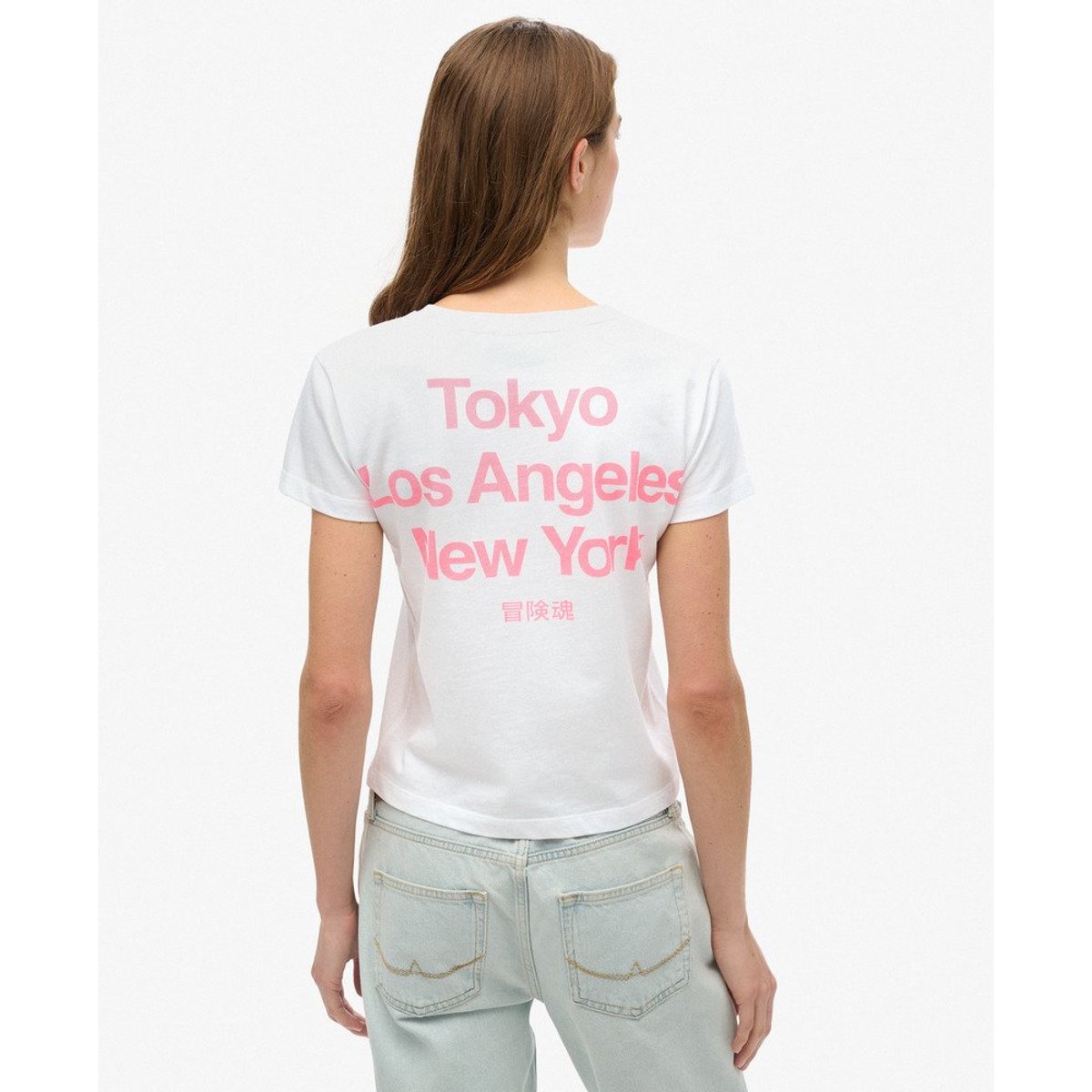 T-shirt ajusté Core Logo City blanc éclatant, SUPERDRY