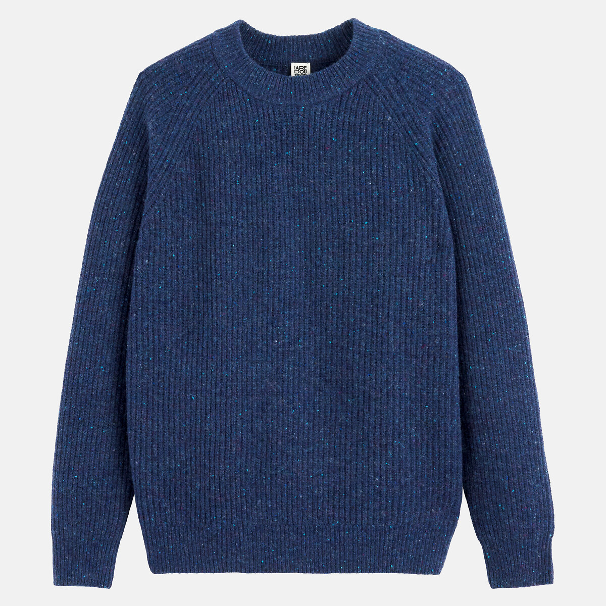 Pull col rond en grosse maille bleu, LA REDOUTE COLLECTIONS