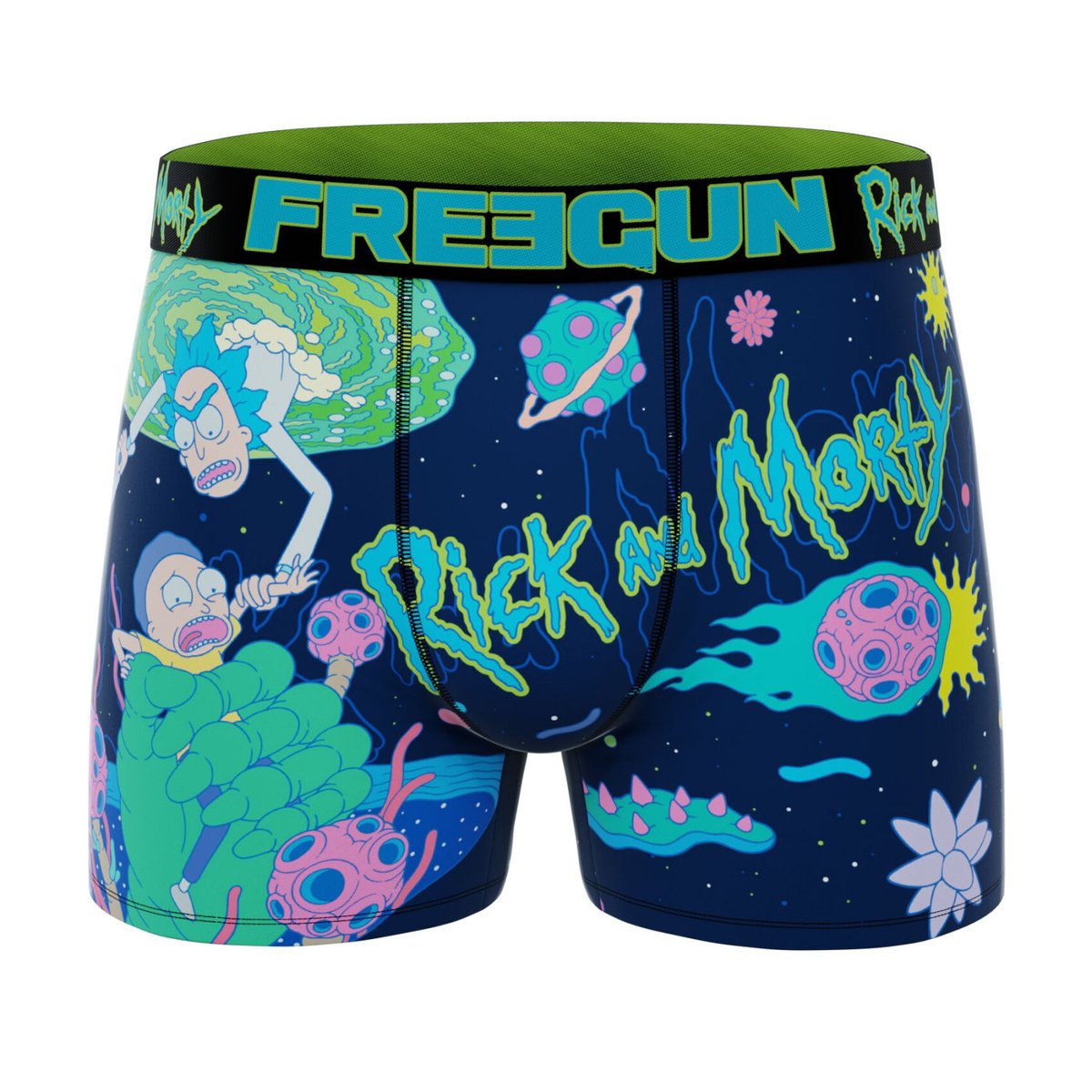 Lot De 3 Boxers Rick & Morty violet/vert/blanc/noir, FREEGUN