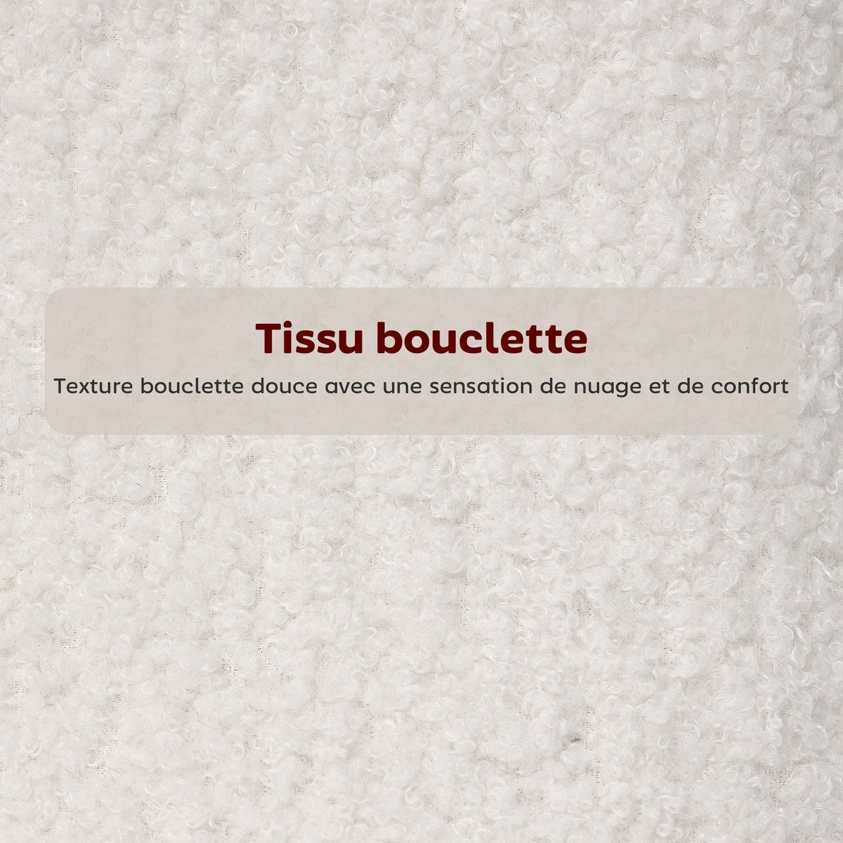 Tabouret de bar Tissu bouclette Crème crème, HOMCOM