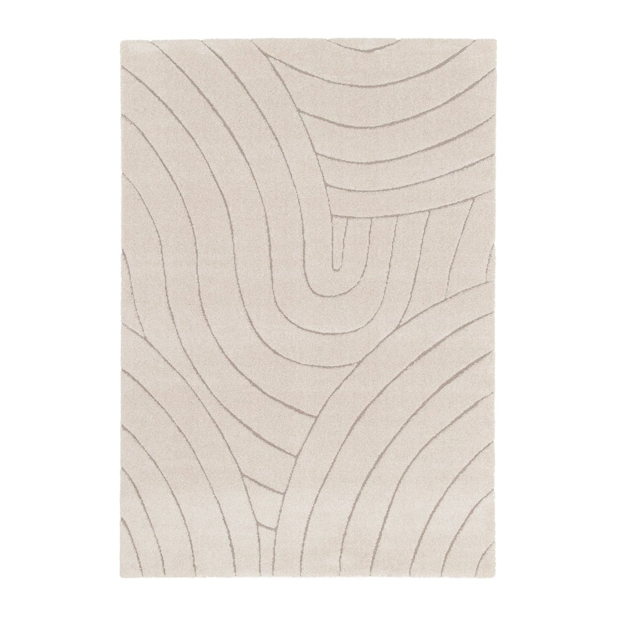 Tapis ultra doux et design HALO beige sable, AFK LIVING