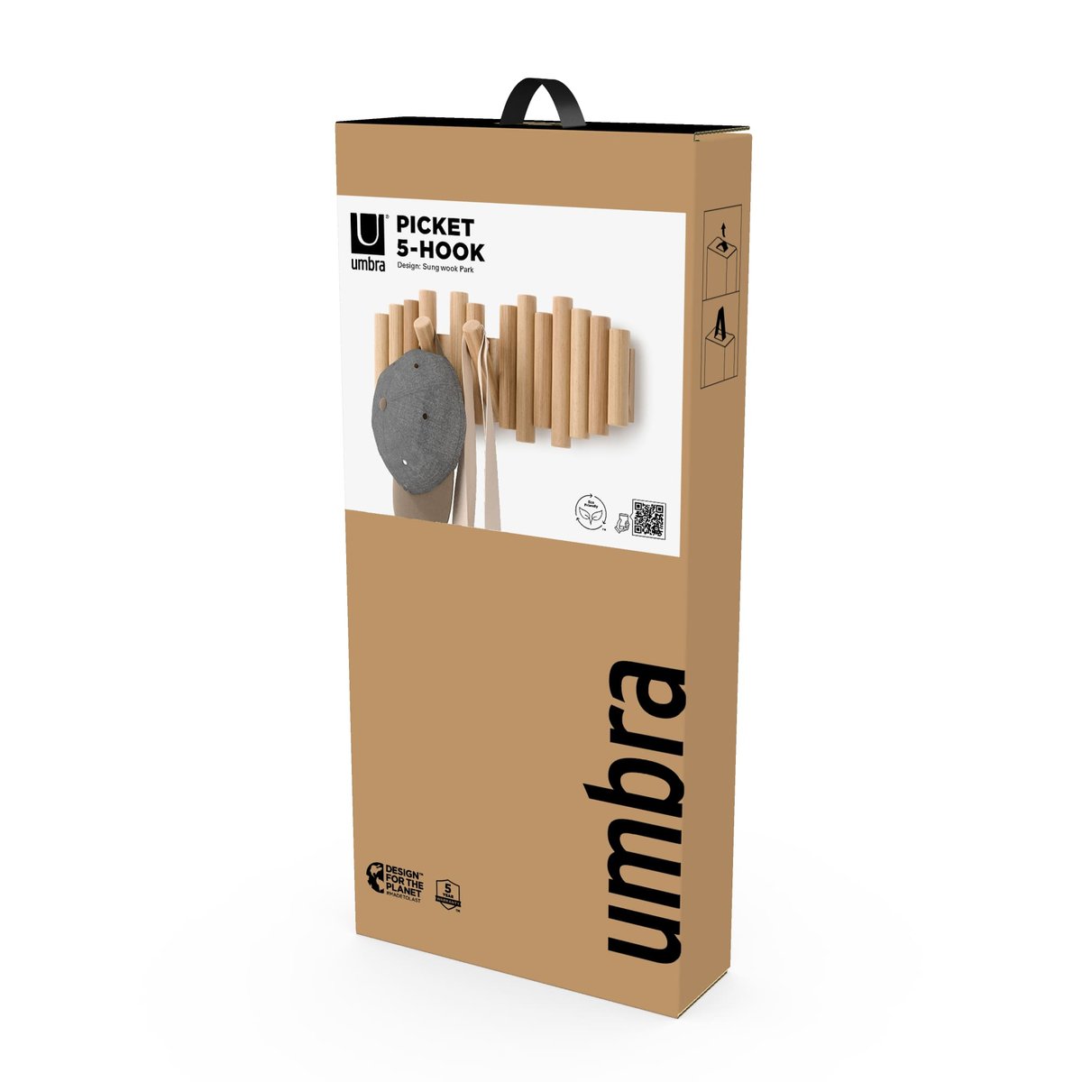 Portemanteau mural bois  PICKET bois clair, UMBRA