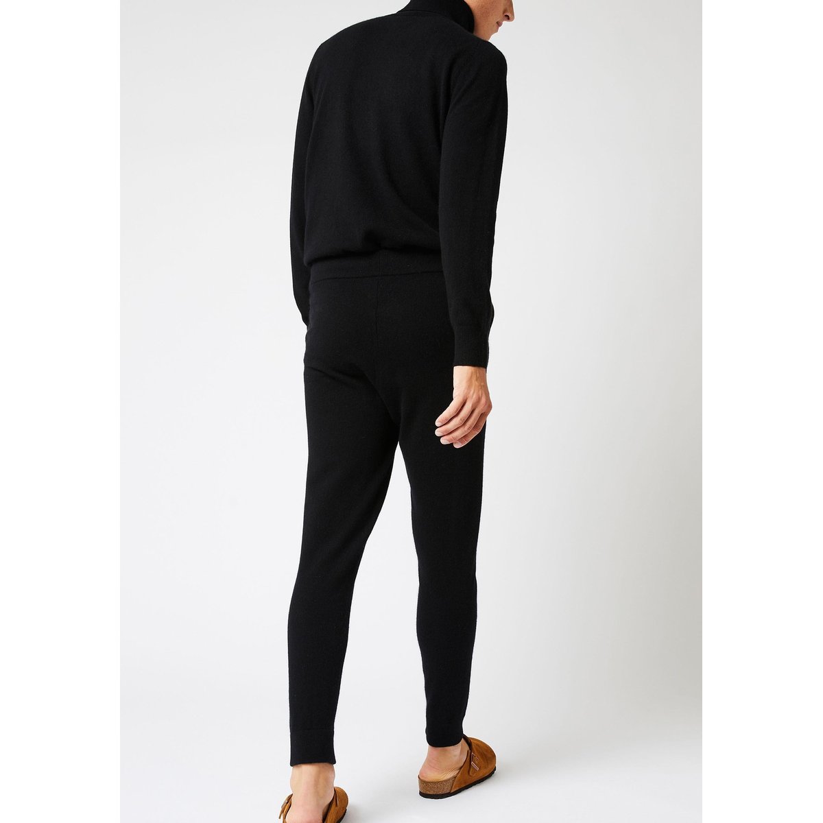 Pantalon jogging homme en cachemire 2 fils noir, RODIER