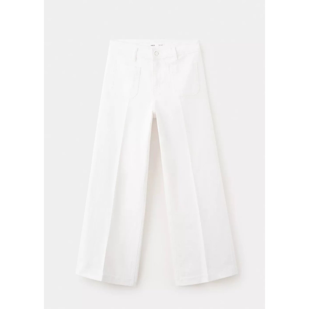 Jean large taille haute blanc, MANGO