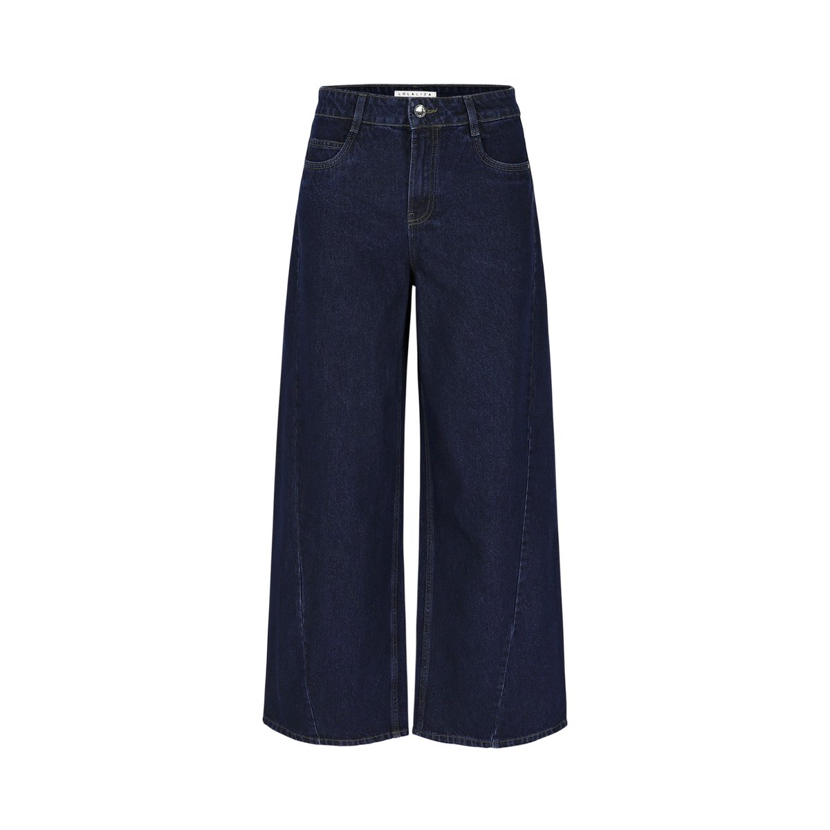 Jean large taille haute dark blue, LOLALIZA