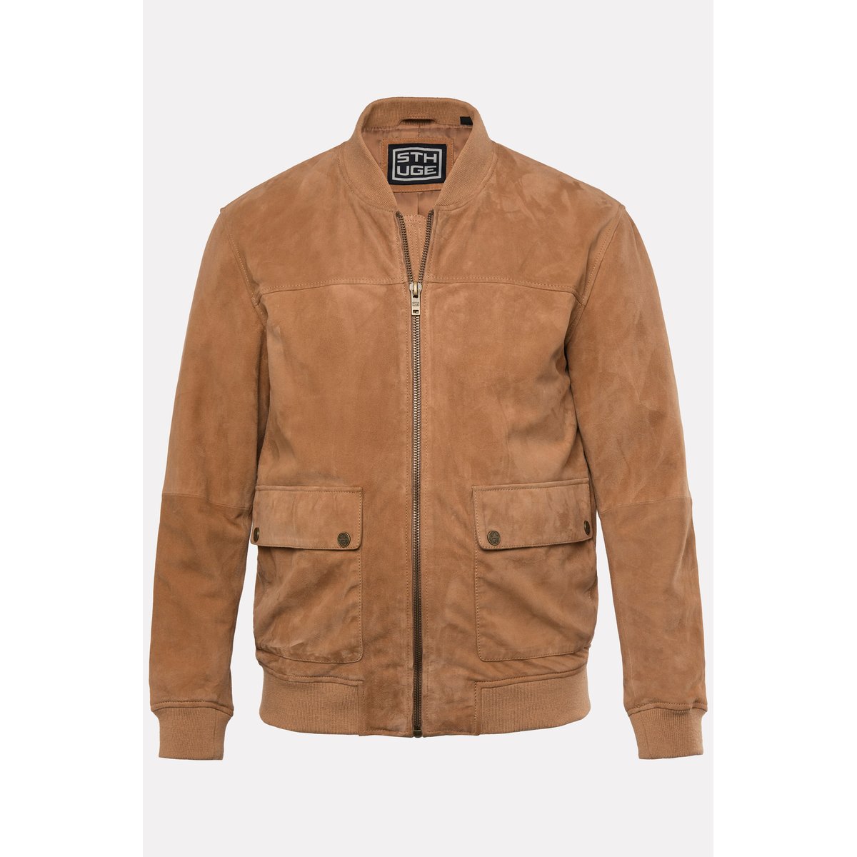 Blouson en cuir marron cannelle, STHUGE